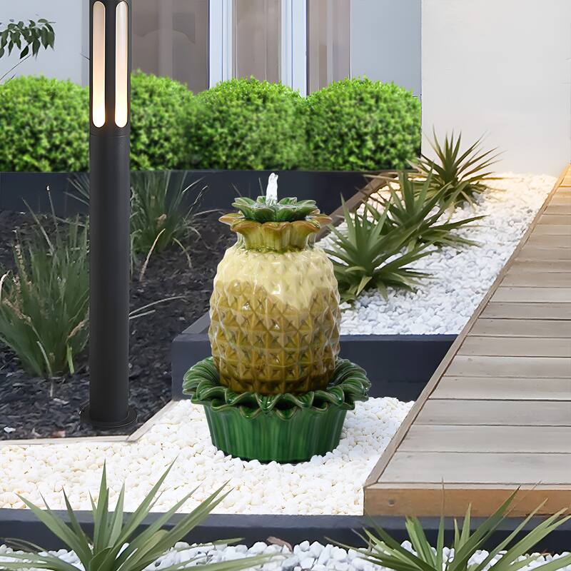 Pineapple Ceramic Indoor/Outdoor 17.1-In Tall Tabletop Fountain