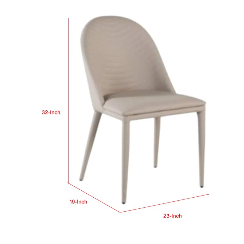 Envik Side Dining Chair Set of 2, Brown Metal, Faux Leather Foam Cushions