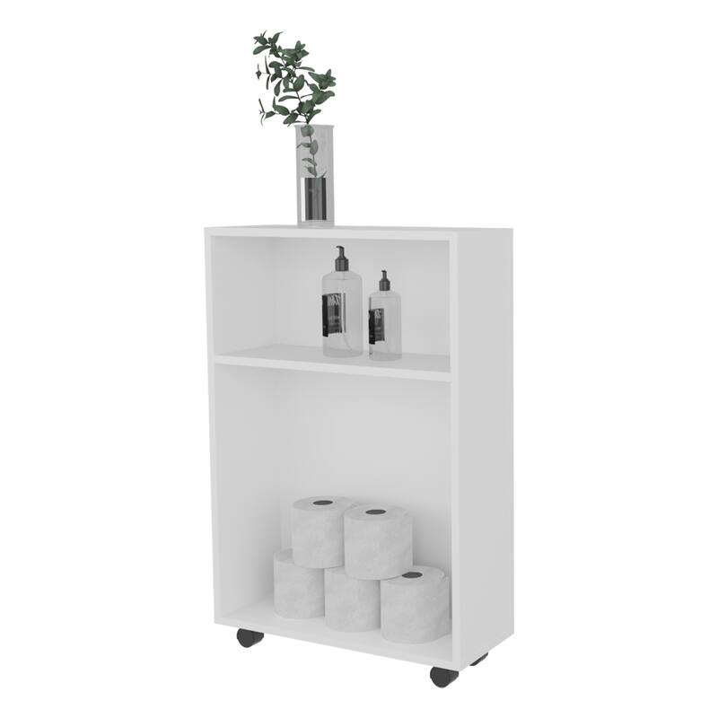 White Rolling Storage Cart with Versatile Compact Design