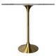 preview thumbnail 13 of 21, LeisureMod Verve 48" Round Bar Dining Table with Sintered Stone TableTop and Brushed Gold Base for Kitchen & Dining Room