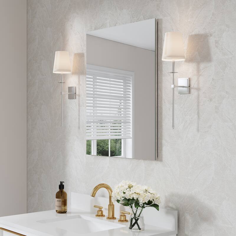 Recessed or Surface Wall Mount Bathroom Medicine Cabinet With Adjustable Glass Shelves