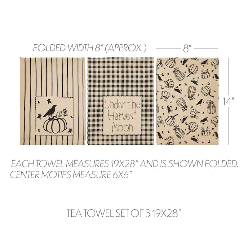 Raven Harvest Tea Towel Set of 3 19x28