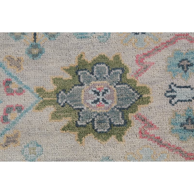 Hand Knotted Oriental 100% Wool Carpet Transitional All-Over Greys & Charcoal Oushak Area Rug - 10' 0'' X 8' 0''
