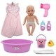 preview thumbnail 1 of 3, New Adventures Little Darlings: Wash N' Play Baby Set - 12" Doll