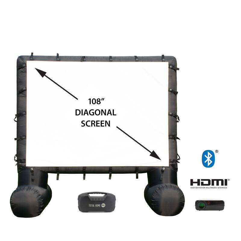 Total HomeFX 1500 Lumen Outdoor Theatre Kit with Inflatable Screen