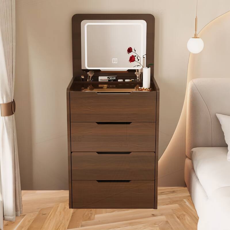 Versatile Vanity Desk with Stylish Mirror and Ample Storage for Bedroom