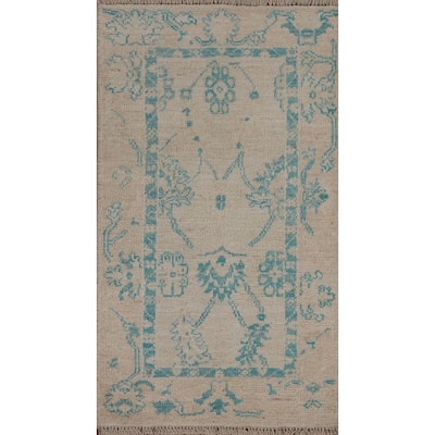 Vegetable Dye Oriental Oushak Turkish Rug Hand-knotted Wool Carpet - 2'0" x 3'10"