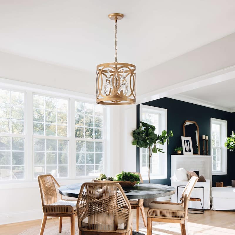 Aurelia 3-light Metal Cage Drum Chandelier