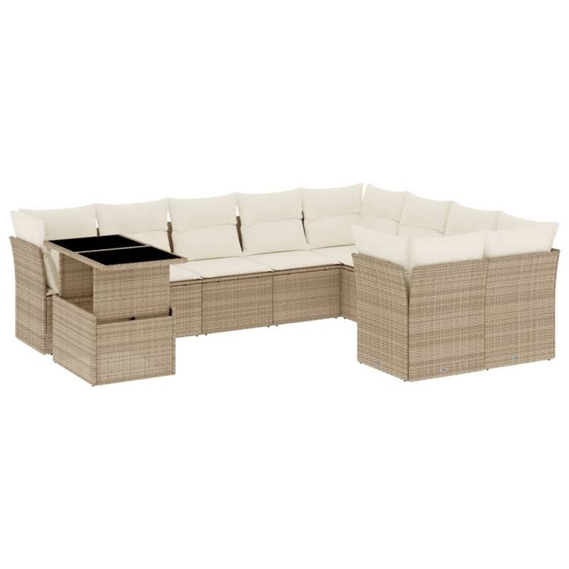 10-Piece Outdoor Sofa Set with Cushions - 21.7 x 39.4 x 28.7 in