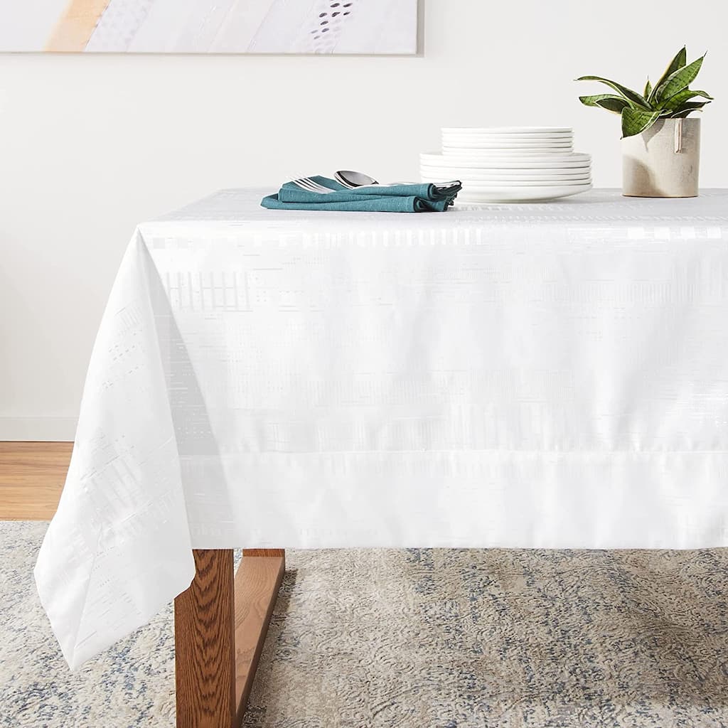 Violet Linen Glory Modern Abstract Border Pattern Tablecloth