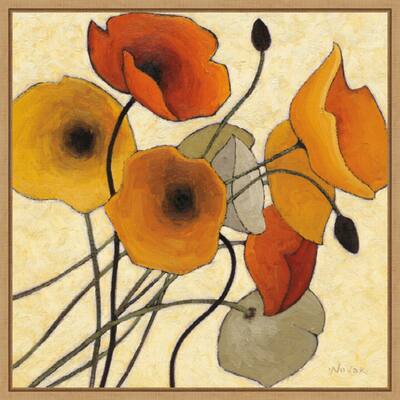 Pumpkin Poppies II by Shirley Novak Framed Canvas Art