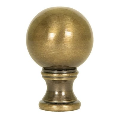 Sphere Round Lamp Finial Antique Brass 1.75"h