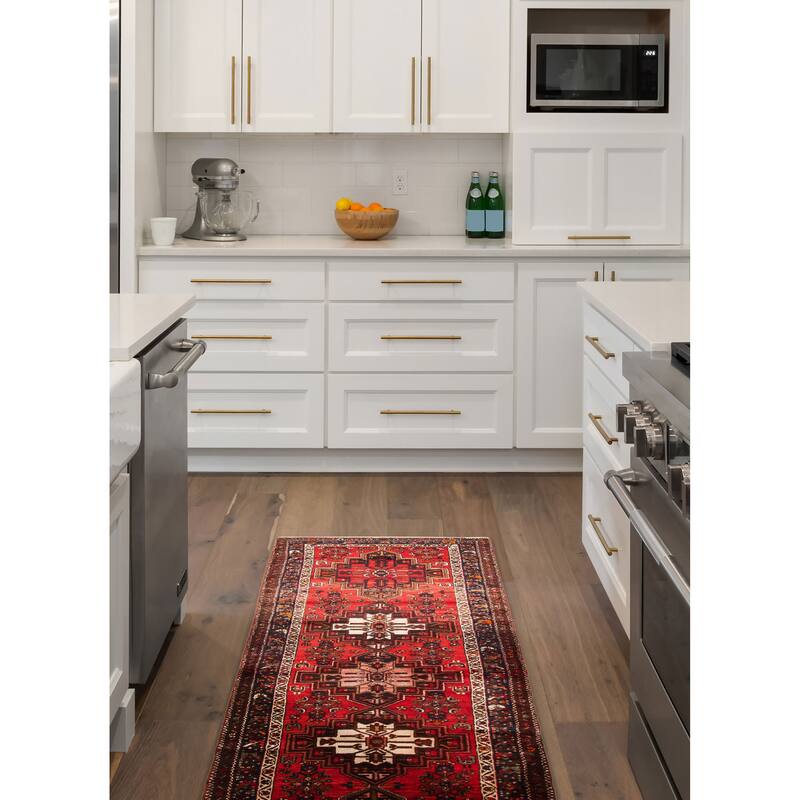 ECARPETGALLERY Hand-knotted Anadol Red Wool Rug - 3'7 x 13'0