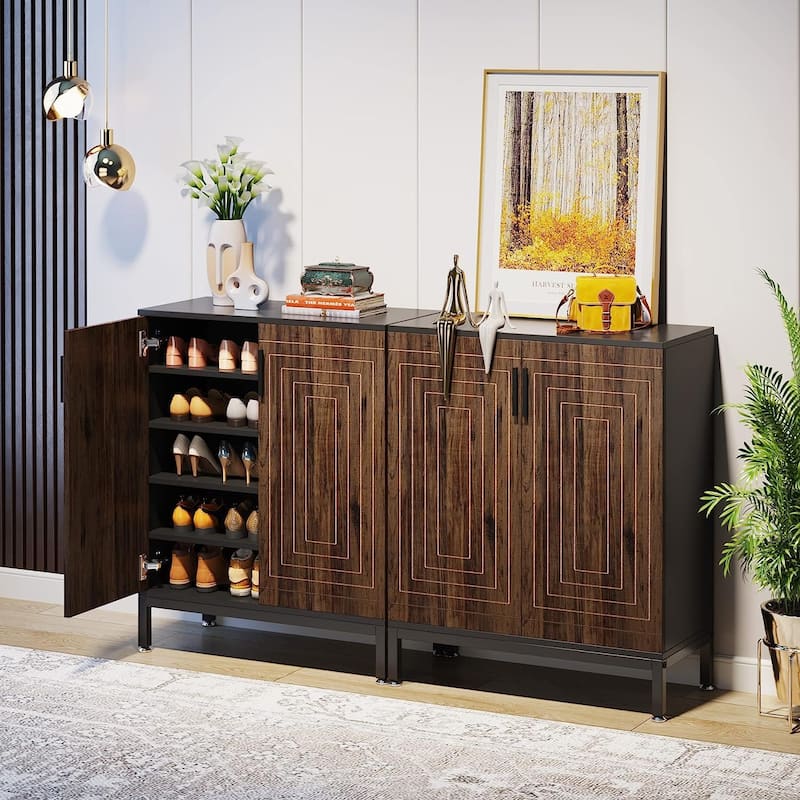 20 Pairs Entryway Shoe Storage Cabinet Storage Organizer for Closet