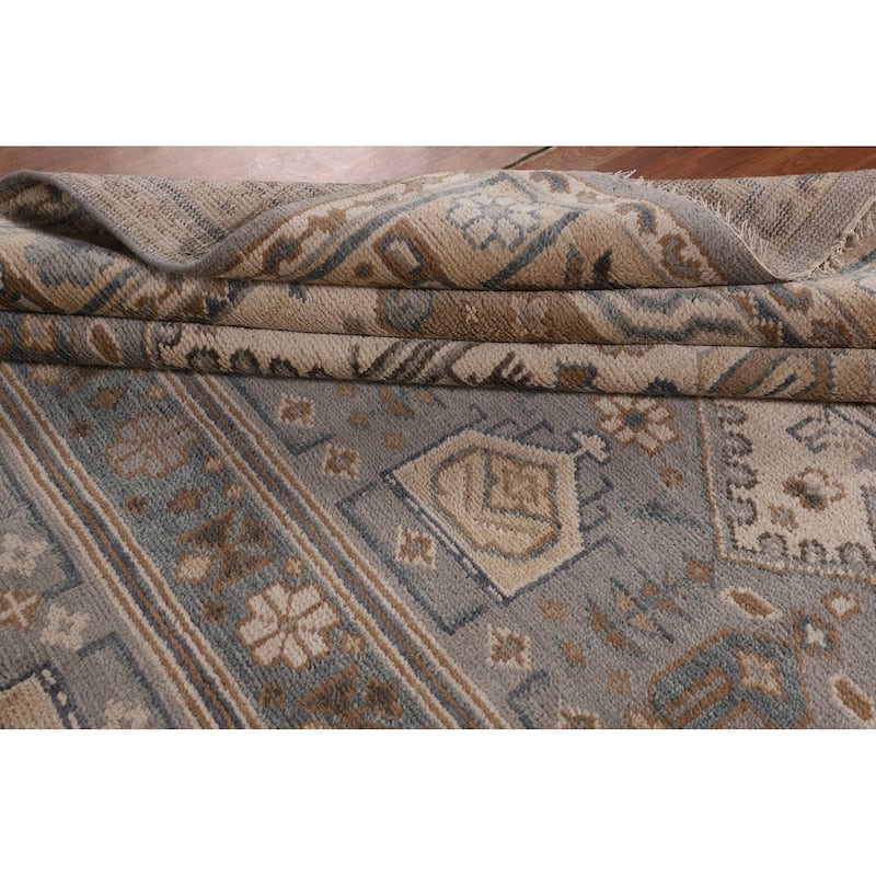 Ivory & Gray Khotan Oriental Area Rug Handmade Wool Carpet - 8'9"x 11'10"