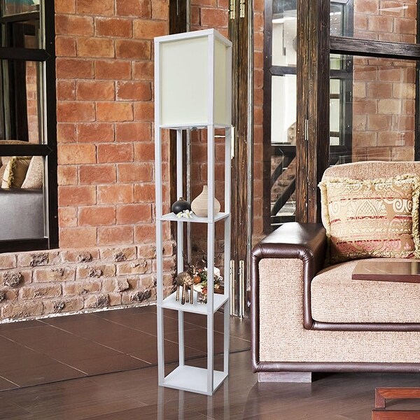 Simple Designs Floor Lamp Etagere Organizer Storage Shelf On