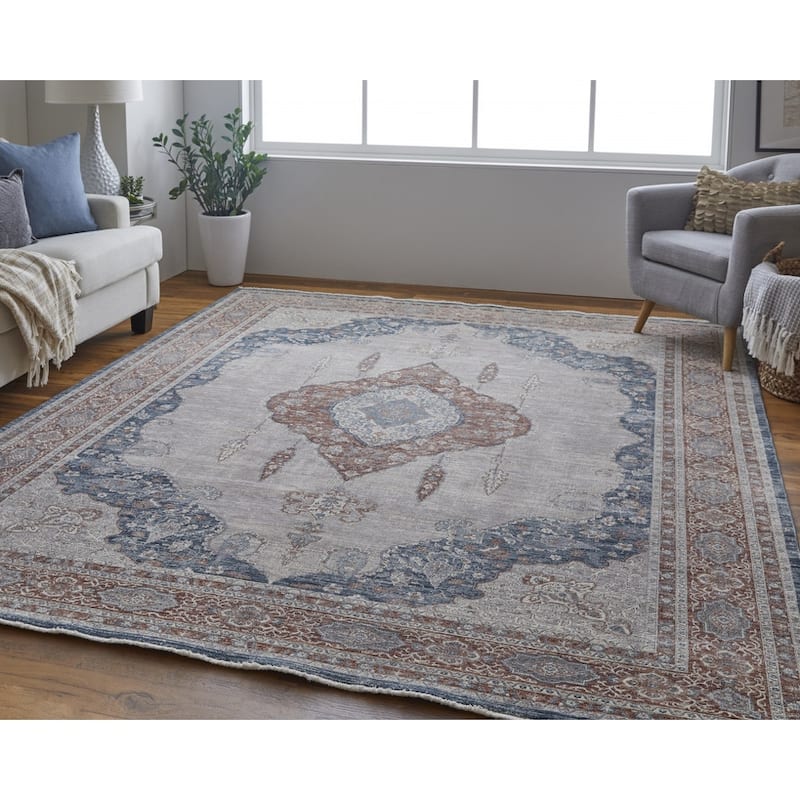 Wetop Power Loomed Floral Stain Resistant Durable Area Rug By HomeRoots - 2' x 3'
