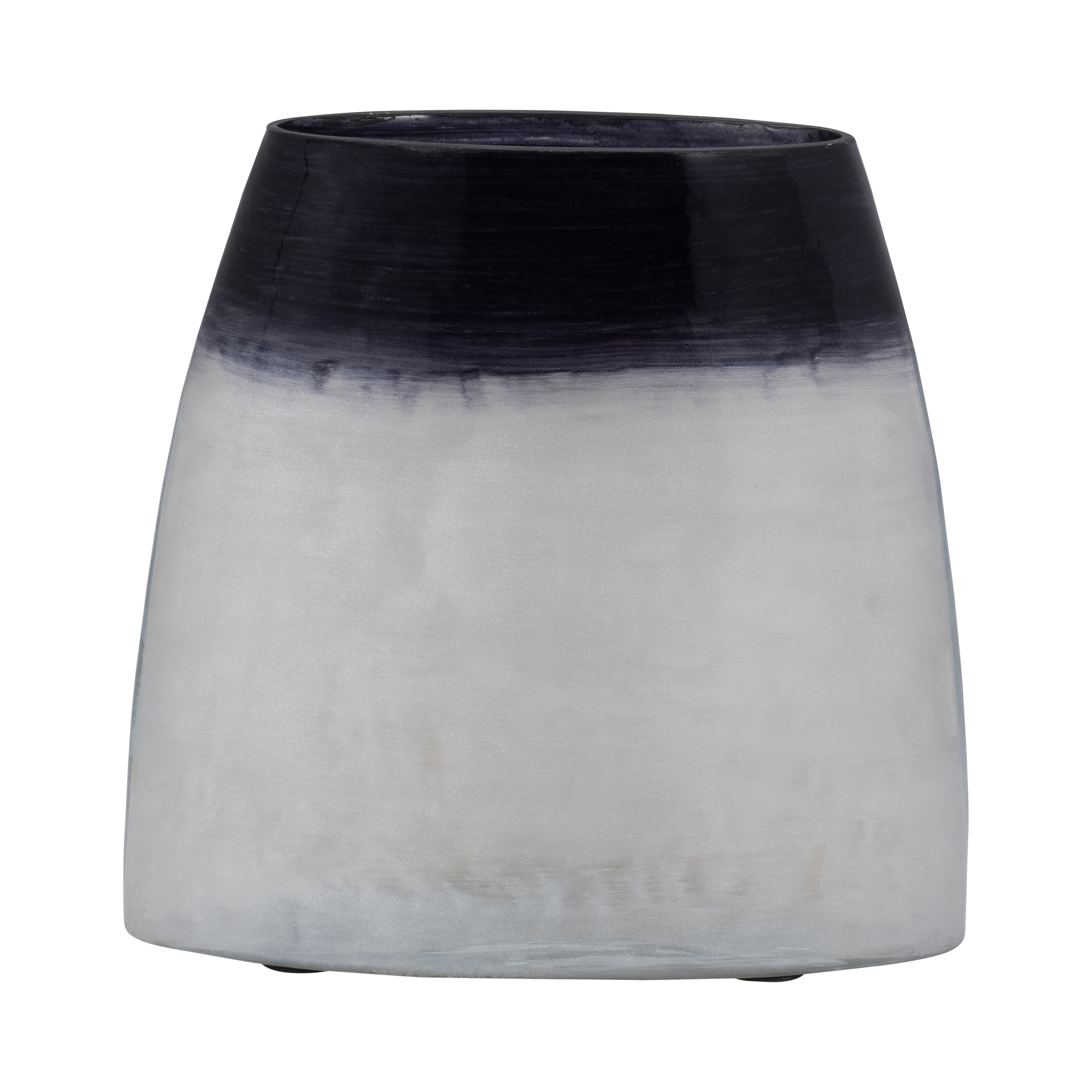 Decorative Vase - Blue/White Glass Modern Ombre, 8 in.