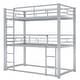 preview thumbnail 8 of 14, Metal Twin Size Triple Bunk Bed with Sturdy Construction, Guard Rails, and Space-Saving Design for Kids Room, Silver