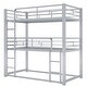 preview thumbnail 8 of 6, Metal Twin Size Triple Bunk Kids Bed with Two Ladders and Guardrails,Metal Frame Space-saving Design