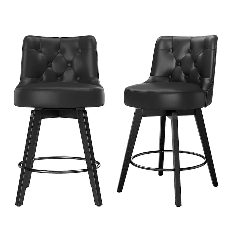 LUE BONA 26" Counter Height Bar Stools Swivel Bar stool with Backs - 26" H