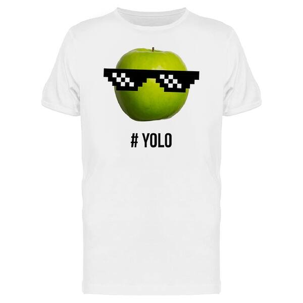 Shop Yolo Green Apple With Glasses Men S T Shirt On Sale