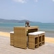 preview thumbnail 22 of 46, SAFAVIEH Horus 59-Inch Glass 7-Piece Outdoor Dining Set, Coastal