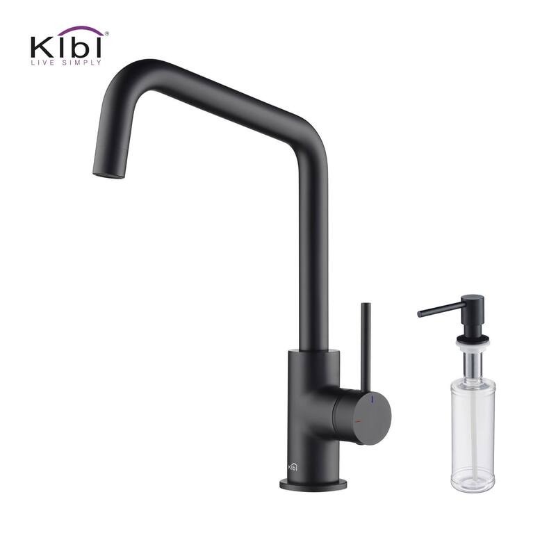 Single-Hole 1-Handle Kitchen Bar/Prep Sink Faucet - Matte Black W/ Soap Dispenser