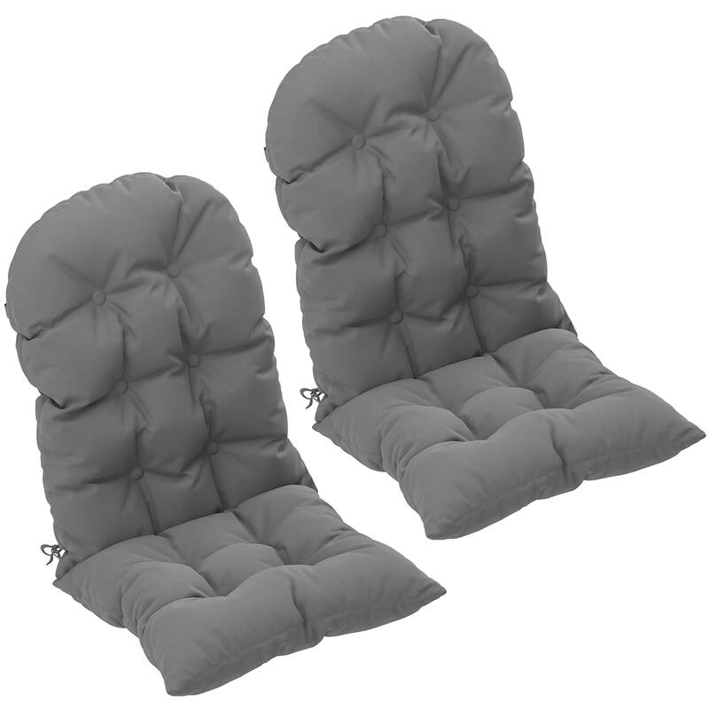 Outsunny Outdoor Adirondack Chair Cushions Set of 2, Tufted High Back Patio Chair Cushions, Adirondack Cushions