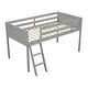 preview thumbnail 14 of 26, Twin Size Wood Low Loft Bed With Convertible Ladder for Home