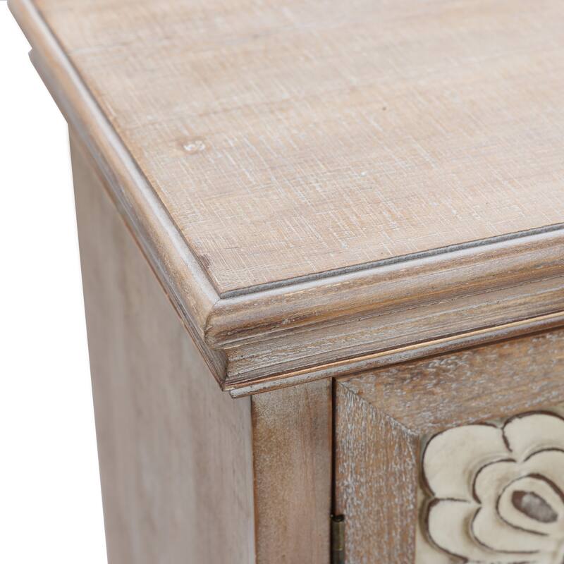 Farmhouse 37.4" Tall 2-Door Wood Storage Cabinet - 37.4" H x 27.68" W x 13.23" D