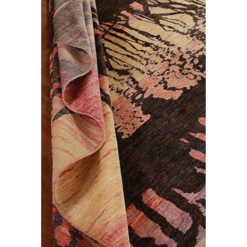 Hand Knotted Oriental 100% Wool Carpet Traditional Animal Pictorial Multi-Colored Art Deco Area Rug - 9' 11'' X 10' 1''