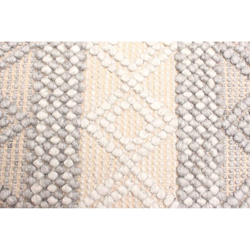 ECARPETGALLERY Braid weave Sienna Beige Wool Rug - 5'1 x 7'5