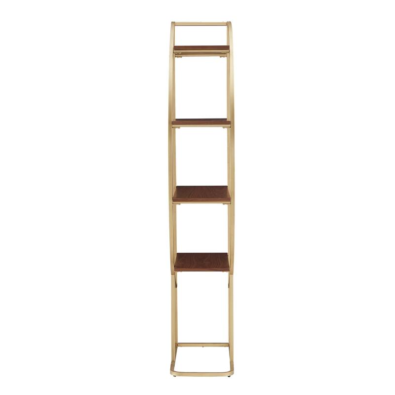 Diana Natural Finish Gold Metal Half Moon Bookcase by iNSPIRE Q Modern