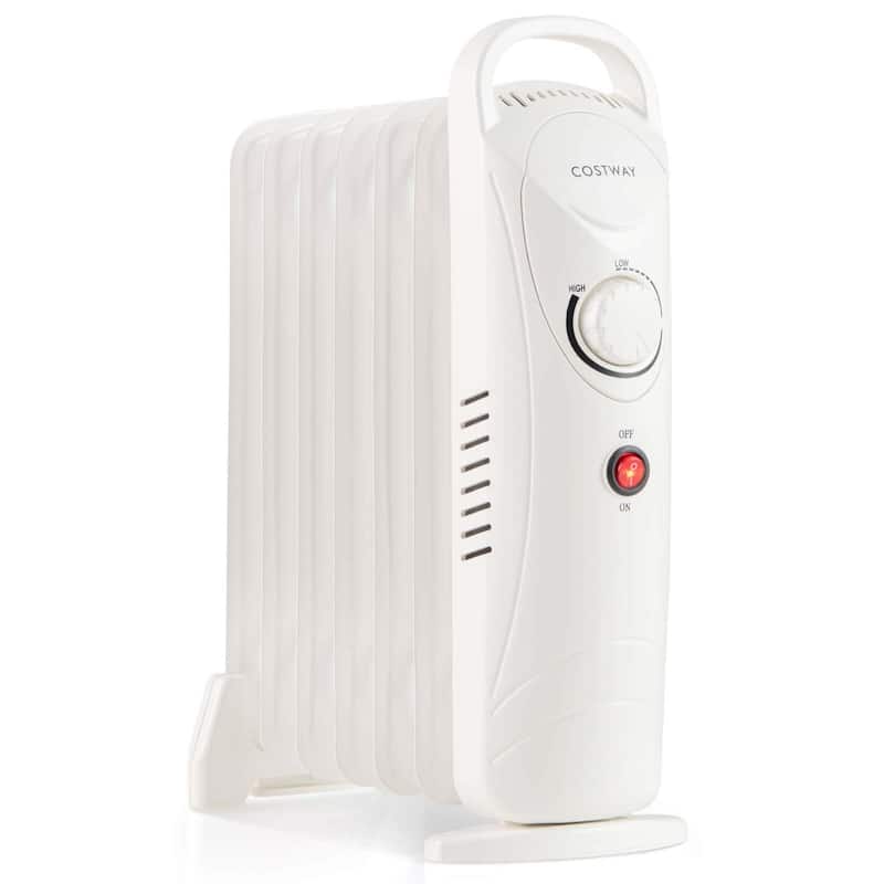 Oil Filled Radiator Heater Portable Radiant Space Heater - White