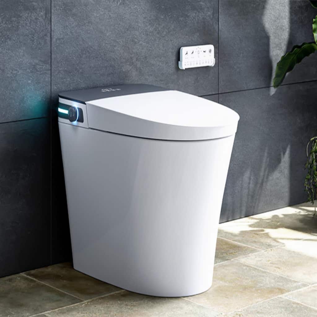 HOROW 10 in Rough-In Elongated Smart Bidet Toilet in White 1.0/1.27 GPF with Auto Flush Heated Seat Child Wash and Deodorizer