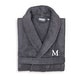 preview thumbnail 17 of 26, Authentic Hotel and Spa Unisex Grey Turkish Cotton Terry Bath Robe with White Block Monogram L/XL - M