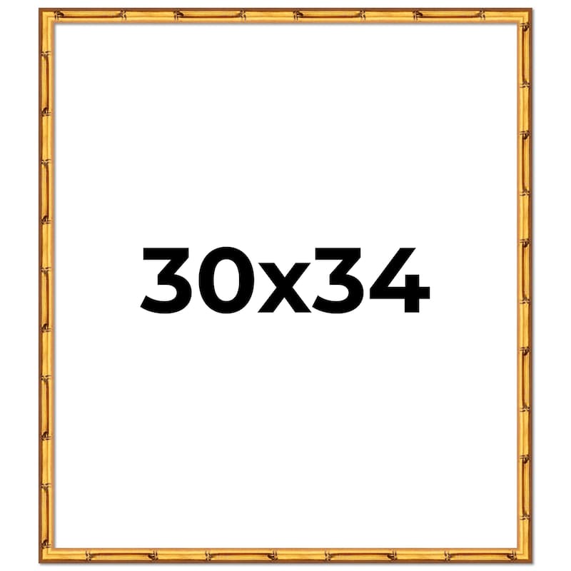 30x34 Frame Gold Bamboo Picture Frame - Complete Modern Photo Frame