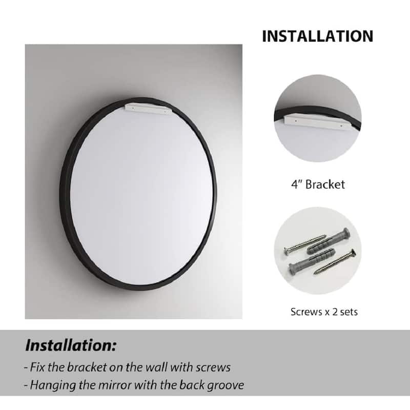Round Black Frame Bathroom Vanity Mirror