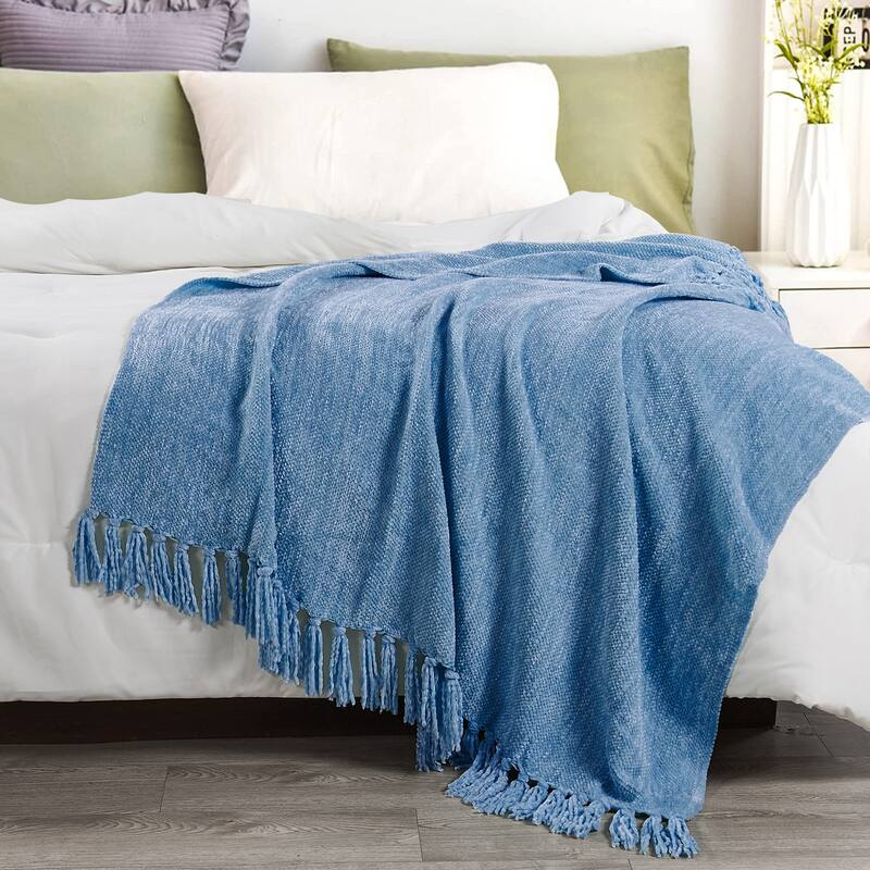 Crystal Chenille Knitted Throw