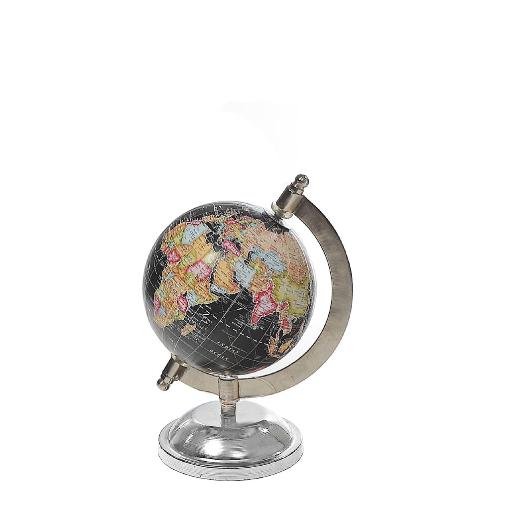 4" Decorative Black Globe With Stand