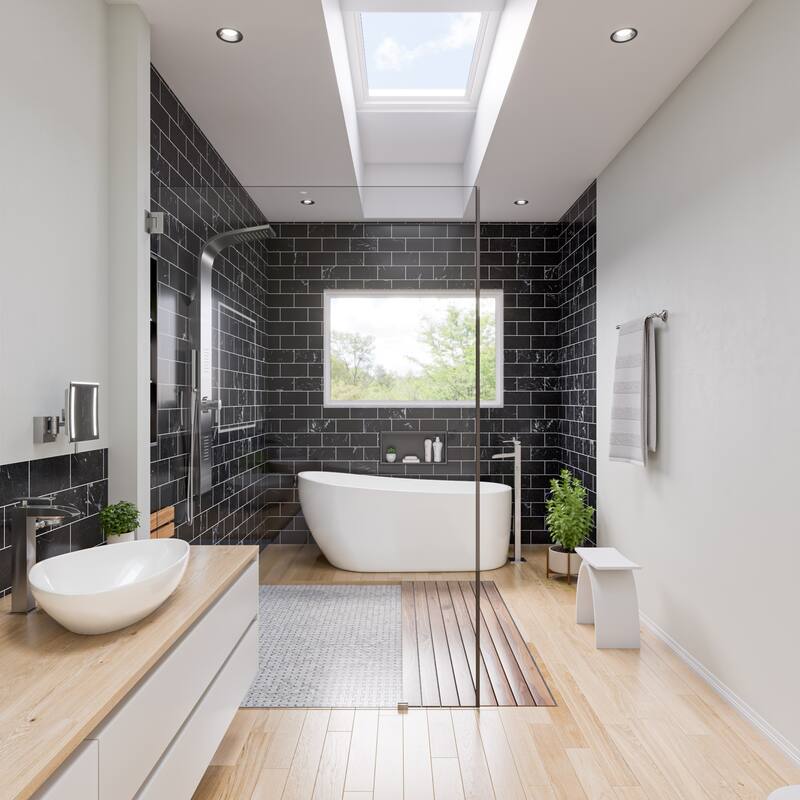 Alfi Brand AB8826 68 inch White Oval Acrylic Free Standing Soaking Bathtub