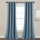preview thumbnail 104 of 119, Lush Decor Insulated Grommet Blackout Curtain Panel Pair 52"W x 84"L - Dusty Blue