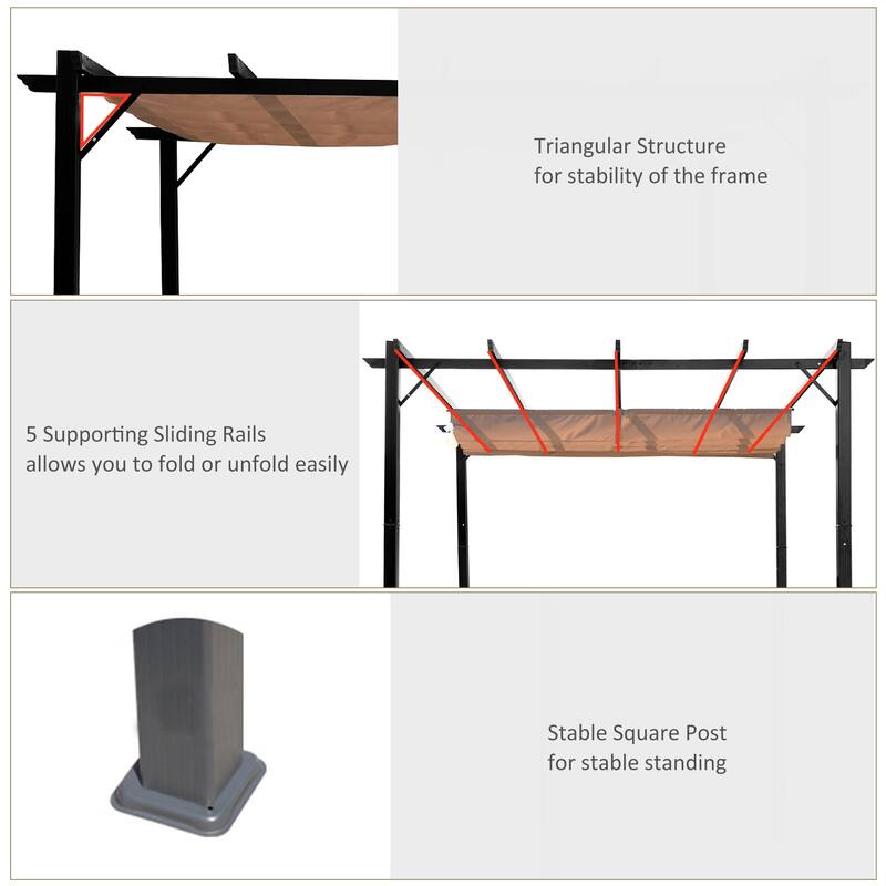 Outsunny Outdoor Pergola Aluminum Gazebo
