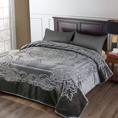 Luxury Embossed Floral Fleece Blanket
