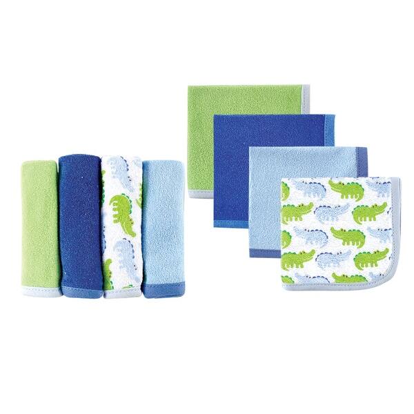 slide 1 of 1, Luvable Friends Baby Boy Cotton Rich Washcloths, Blue Alligator, One Size - Blue Alligator - One Size