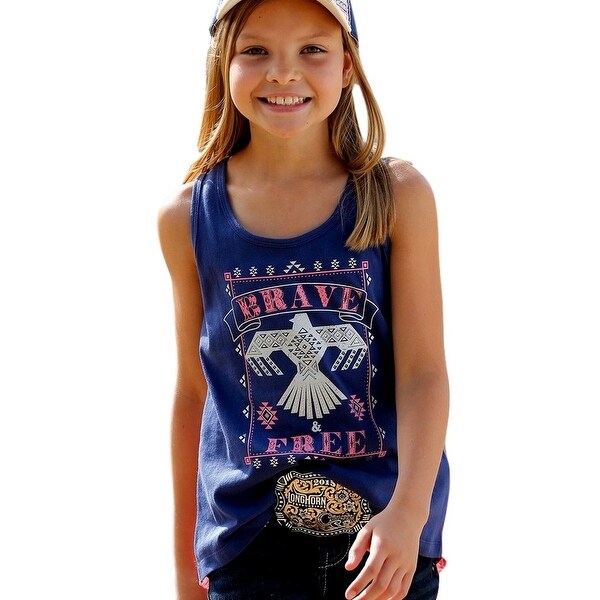 Shop Cruel Girl Western Shirt Girls Kids Tank Racer Lace Navy