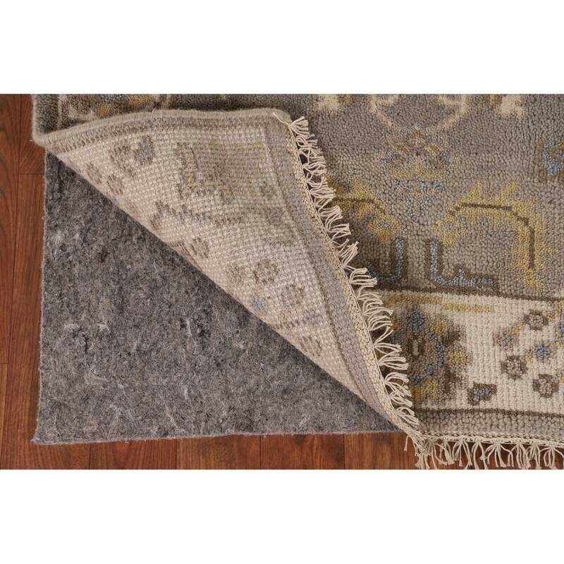 Earth Tone Grey Oushak Oriental Runner Rug Handmade Wool Carpet - 2'7"x 7'10"