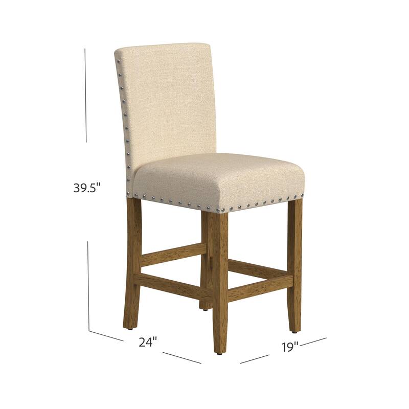 Porch & Den Robin 24" Counter Stool with Nailheads - 24 inches