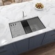 preview thumbnail 4 of 10, Ruvati 33-inch Undermount Workstation Granite Composite Kitchen Sink Urban Gray - RVG2302UG - 33" x 18-1/2″